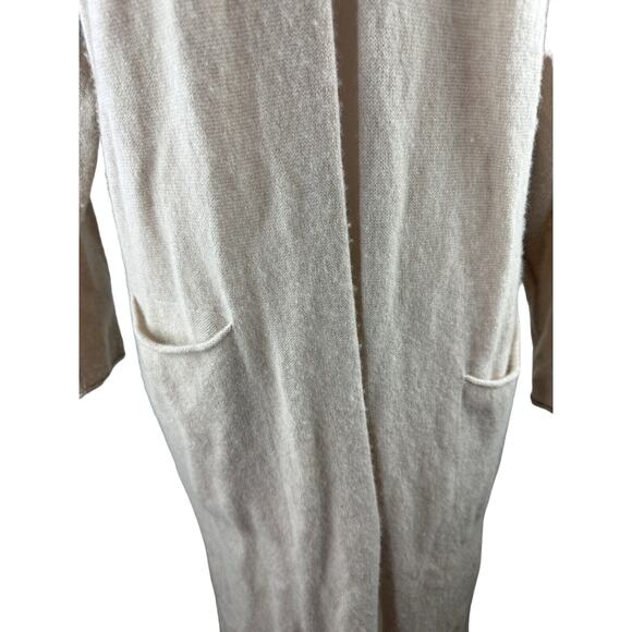 Van Winkle & Co. Long Sleeve Open Front Cashmere Duster Long Cardigan Tan Large - Picture 5 of 11